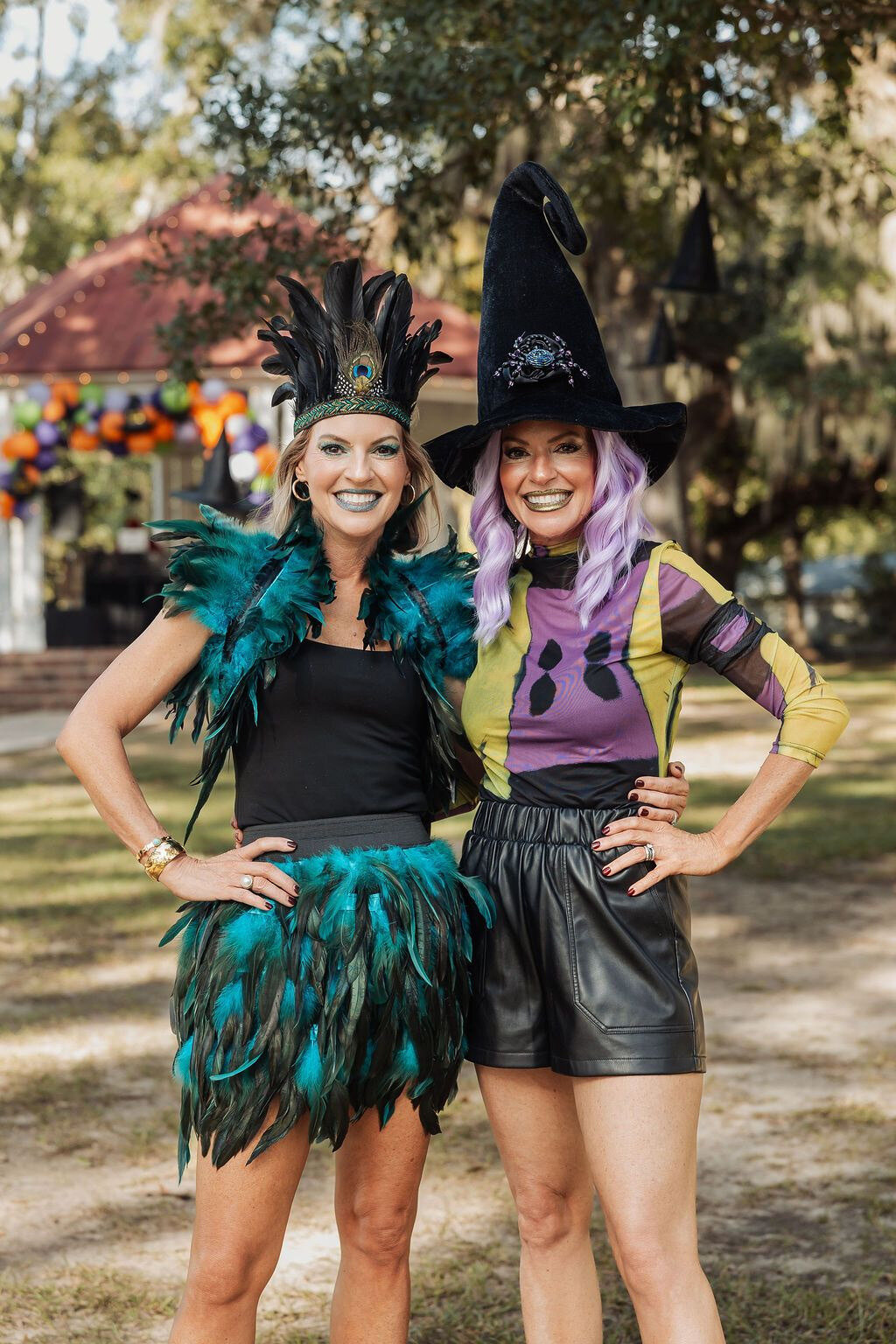 Decorated hats and costumes at The Witches Ride of St. Francisville
