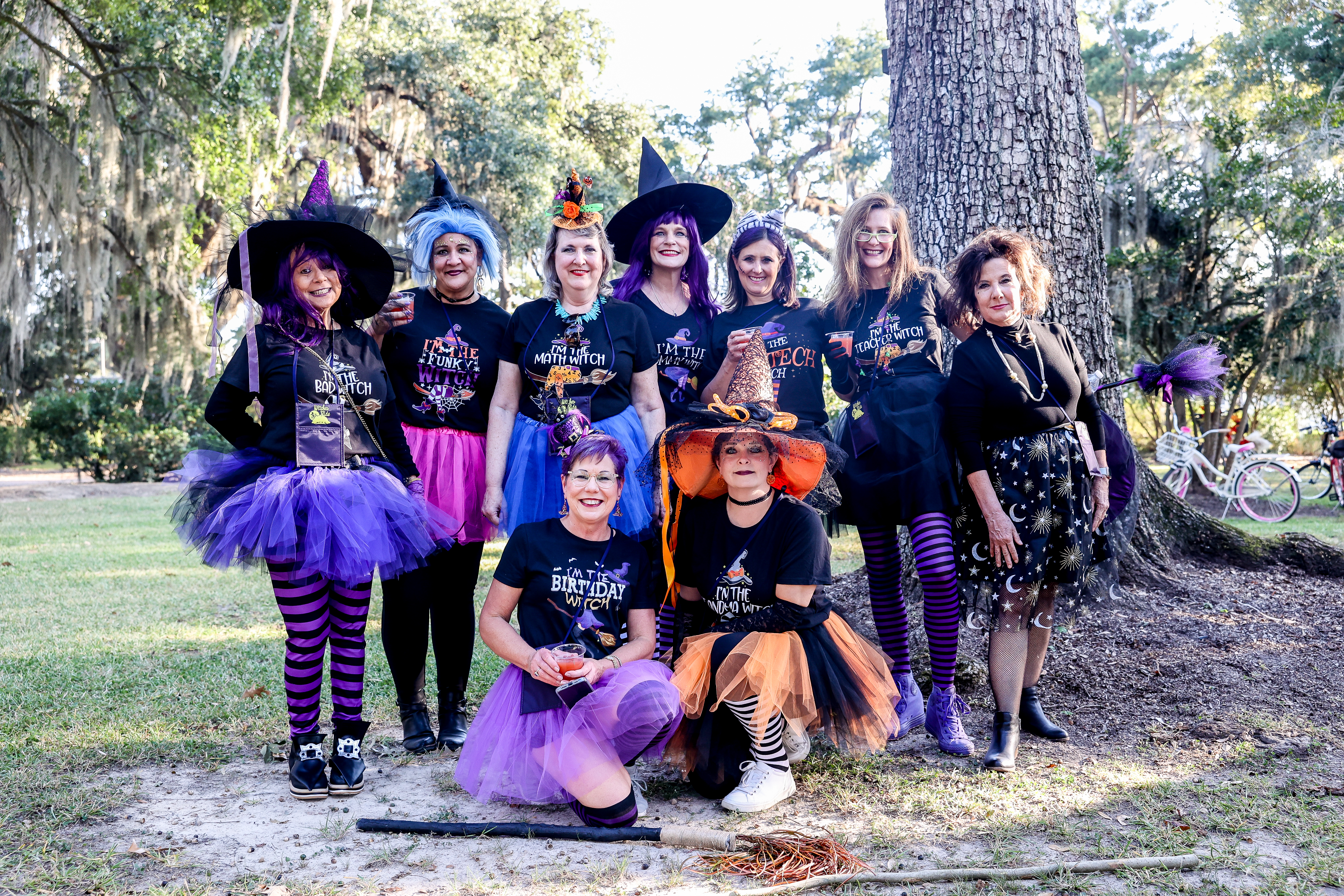 Witches Ride participants gathered under the oaks in St. Francisville, Louisiana