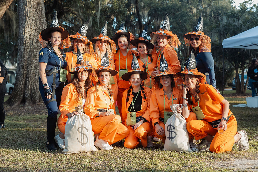 Friends in witch costumes at The Witches Ride of St. Francisville