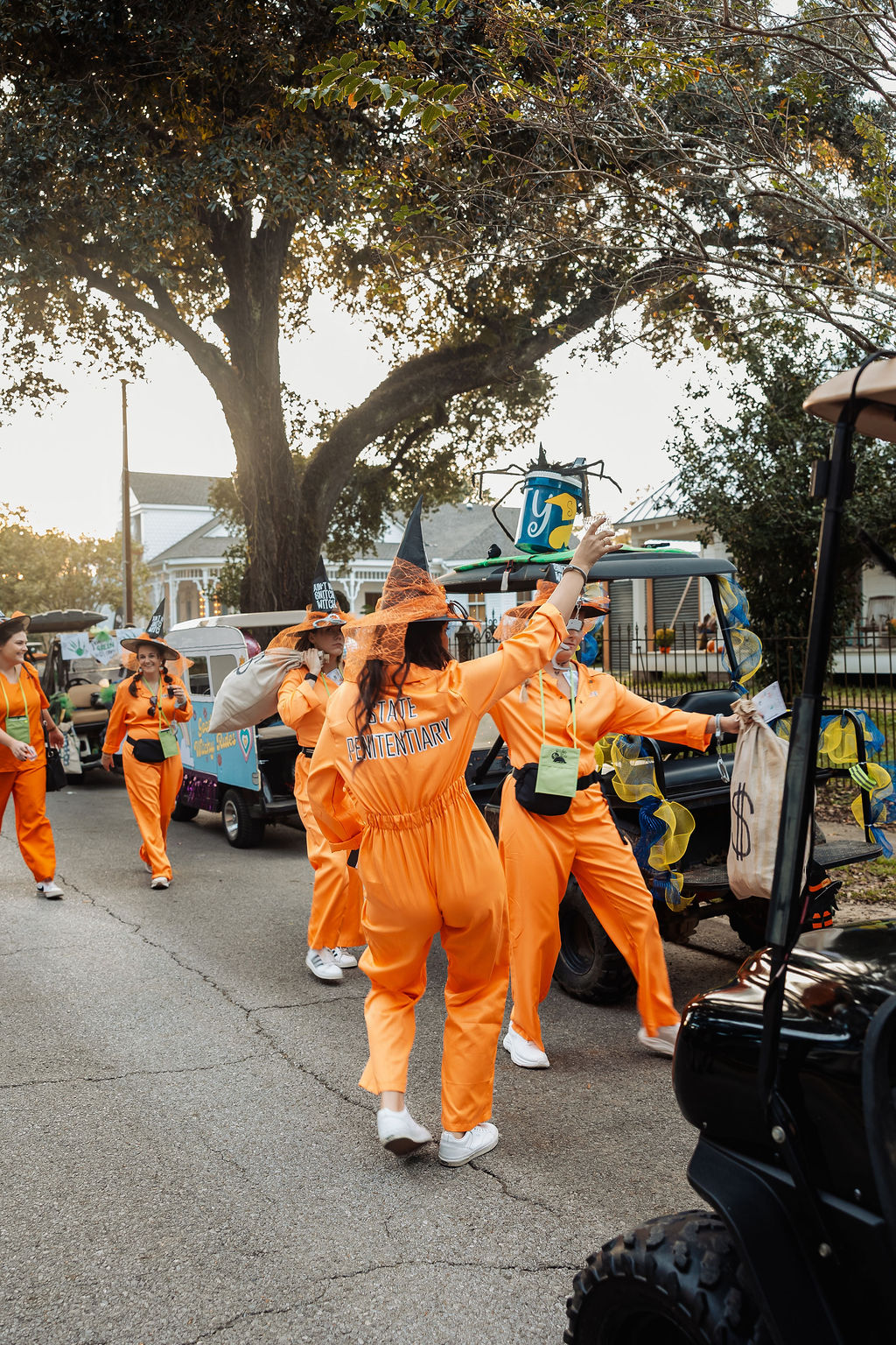 Friends in witch costumes at The Witches Ride of St. Francisville