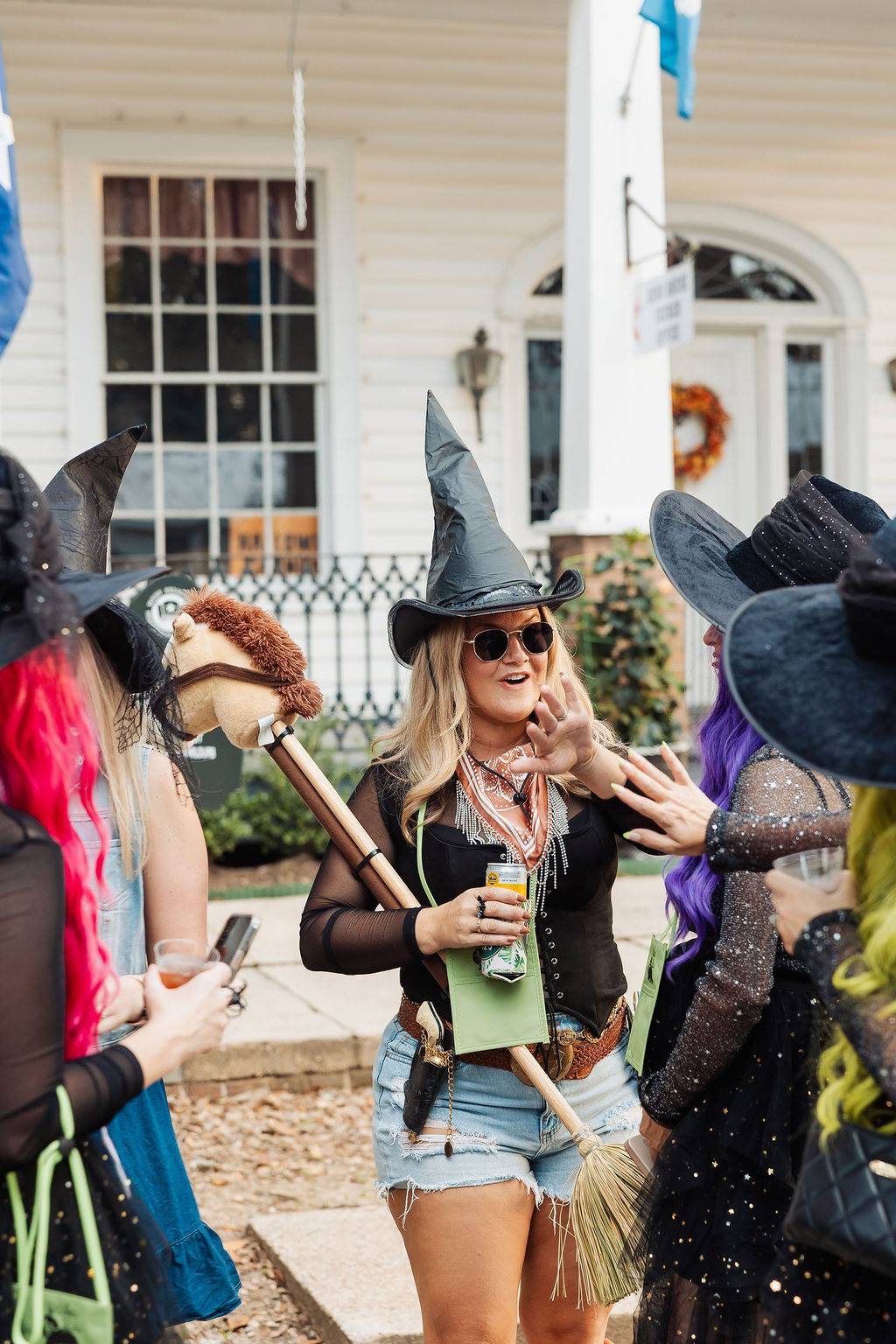 Decorated hats and costumes at The Witches Ride of St. Francisville