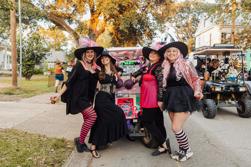 Group of costumed riders at The Witches Ride of St. Francisville